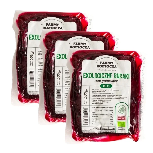 Buraki całe gotowane Bio 3 szt. x 500 g Farmy Roztocza