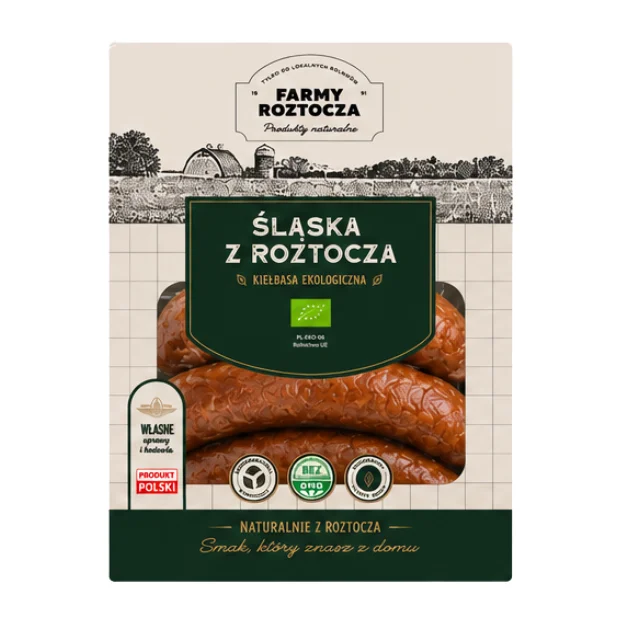 Kiełbasa Śląska z Roztocza Bio 400 g Farmy Roztocza