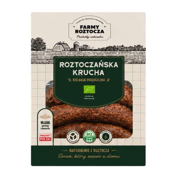 Kiełbasa Roztoczańska krucha Bio 400 g Farmy Roztocza