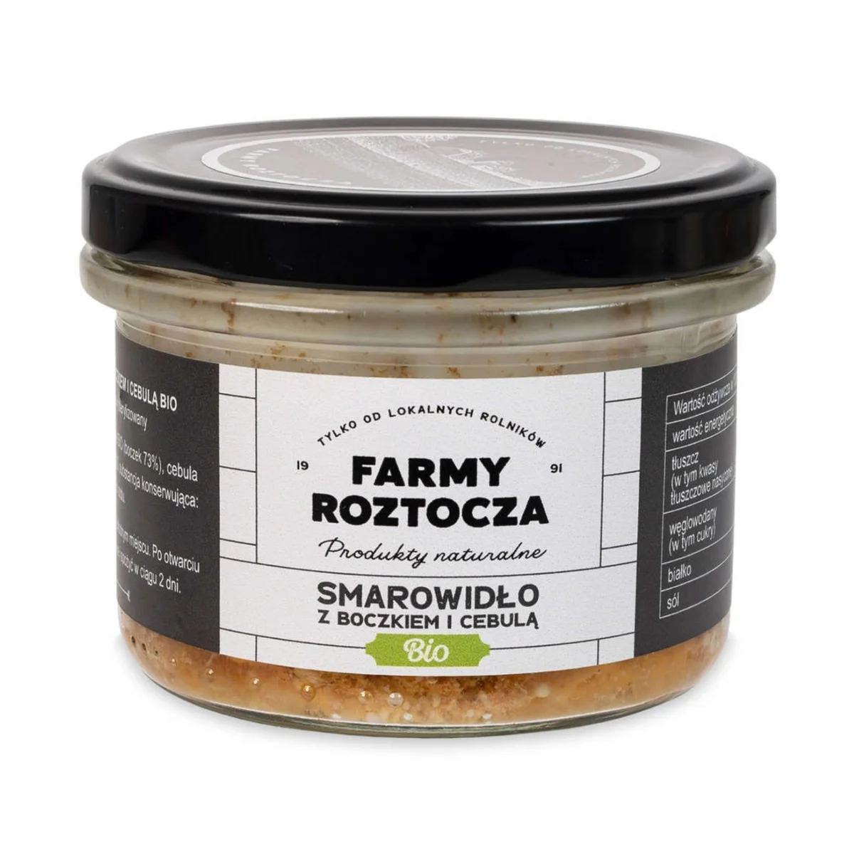 Smarowidło z boczkiem i cebulą Bio 180 g Farmy Roztocza