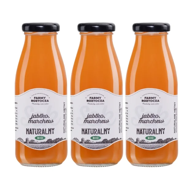 Sok jabłko marchew Bio 3 butelki x 250 ml Farmy Roztocza