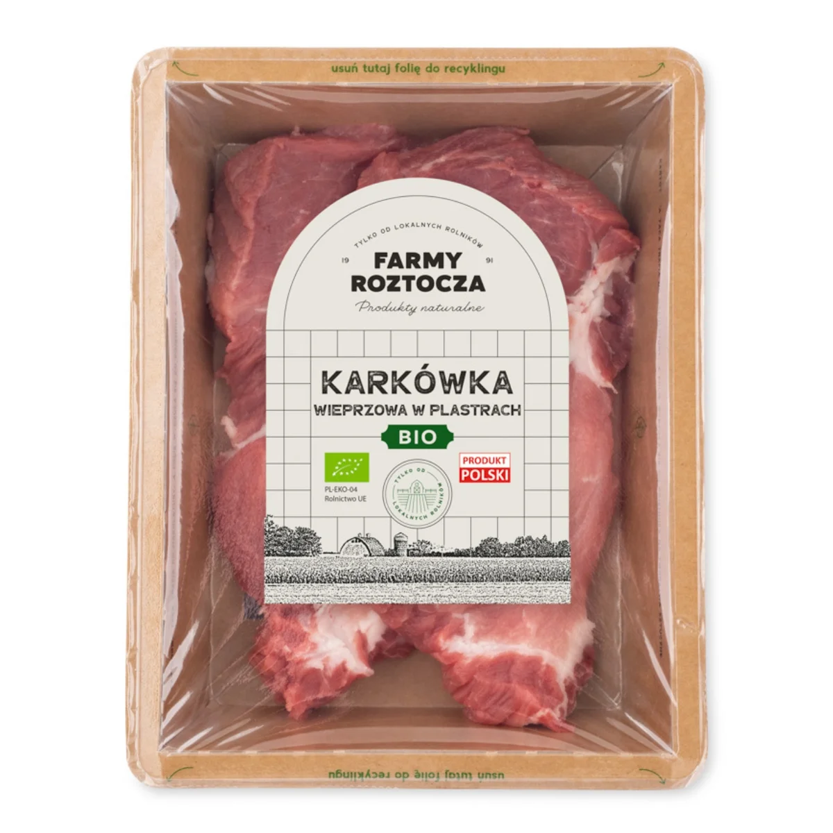 Karkówka wieprzowa w plastrach Bio 300 g Farmy Roztocza