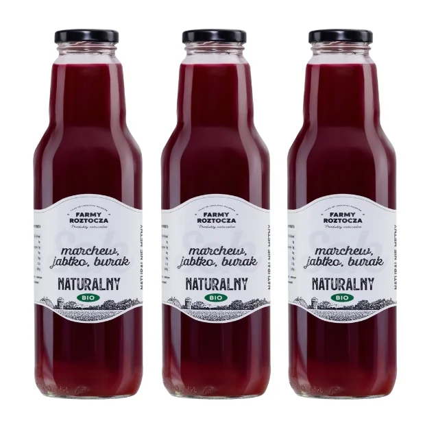 Sok marchew jabłko burak Bio 3 butelki x 750 ml Farmy Roztocza