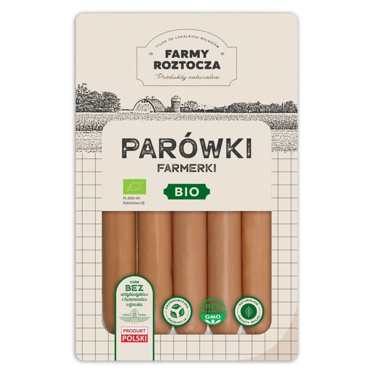 Parówki Farmerki Bio 250 g Farmy Roztocza
