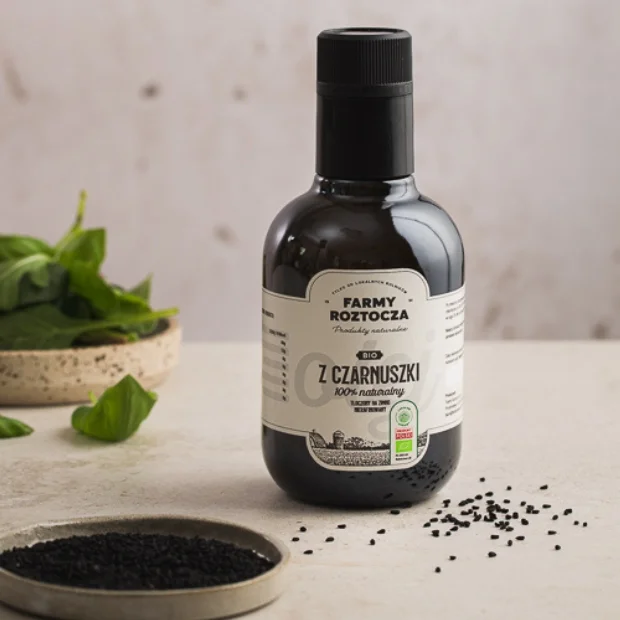 Olej z Czarnuszki Bio tłoczony na zimno 250 ml Farmy Roztocza