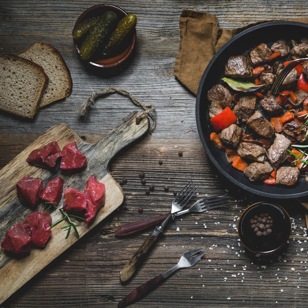 Mięso wołowe na gulasz Bio 300 g Farmy Roztocza