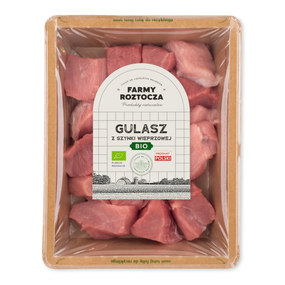 Gulasz wieprzowy z szynki Bio 300 g Farmy Roztocza