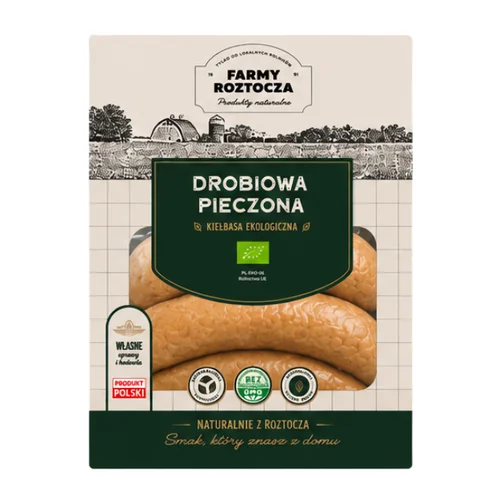 Kiełbasa Drobiowa Pieczona Bio 400 g Farmy Roztocza