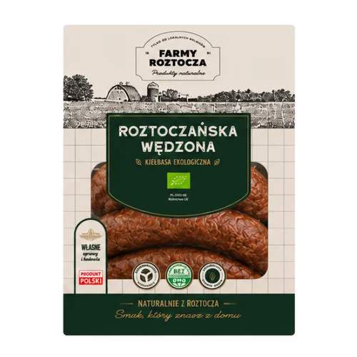 Kiełbasa Roztoczańska Wędzona Bio 400 g Farmy Roztocza