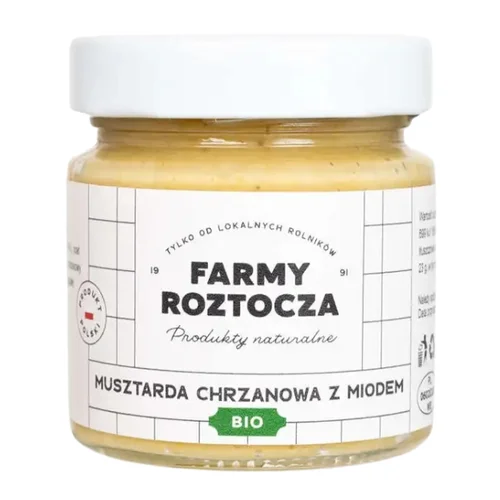 Musztarda chrzanowa z miodem Bio 220 g Farmy Roztocza