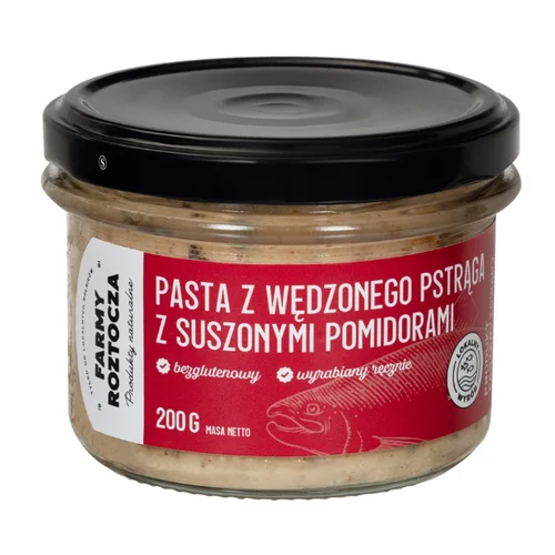 Pasta z wędzonego pstrąga z suszonymi pomidorami 200 g Farmy Roztocza