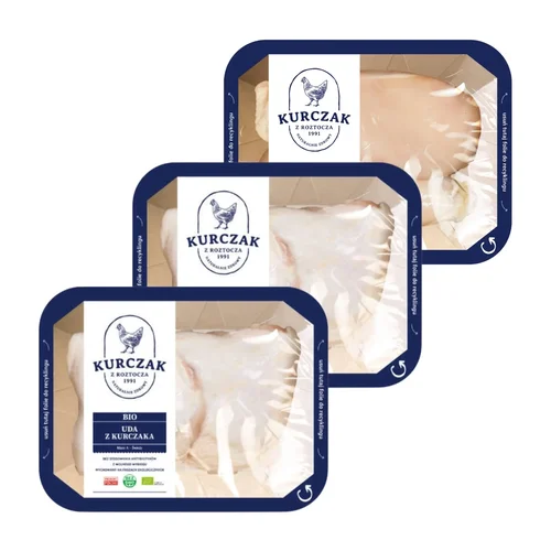 Zestaw mięsa Bio: 2 opakowania uda z kurczaka, filet z piersi kurczaka Kurczak z Roztocza