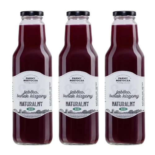Sok jabłko burak kiszony Bio 3 butelki x 750 ml Farmy Roztocza