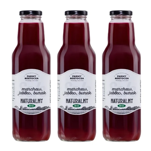 Sok marchew jabłko burak Bio 3 butelki x 750 ml Farmy Roztocza