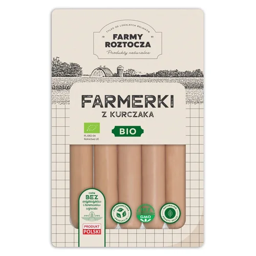 Parówki Farmerki z kurczaka Bio 250 g Farmy Roztocza