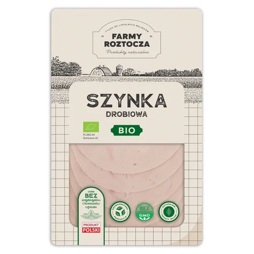 Szynka drobiowa w plastrach Bio 100 g Farmy Roztocza