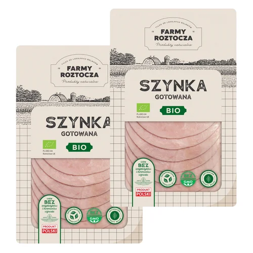 Szynka gotowana w plastrach Bio 200 g Farmy Roztocza