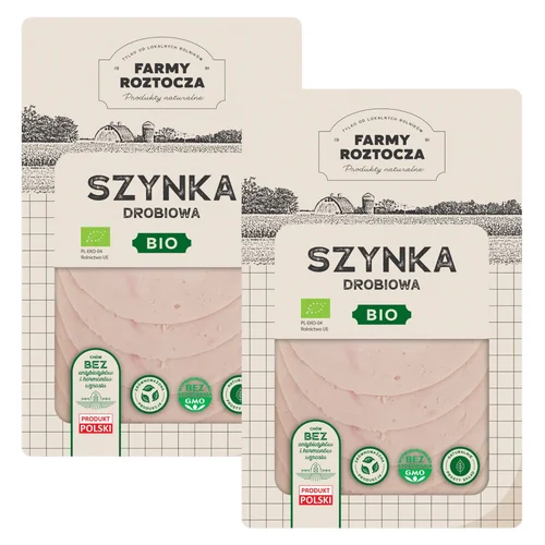 Szynka drobiowa w plastrach Bio 200 g Farmy Roztocza