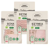 Mix - zestaw wędlin Bio: Schab oraz Szynka na soli morskiej, Szynka gotowana 300 g Farmy Roztocza