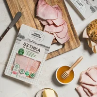 Szynka na soli morskiej w plastrach Bio 100 g Farmy Roztocza
