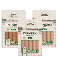 Zestaw parówek Bio: farmerki, z indyka, z kurczaka 750 g Farmy Roztocza